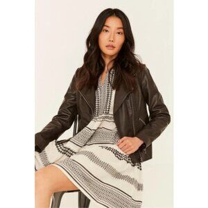Fat Face Bethany Biker Jacket in Chocolate Brown